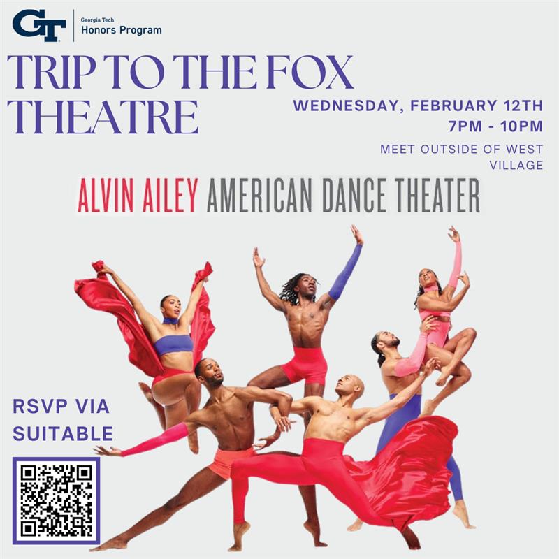 Flyer for the HP Alvin Ailey trip